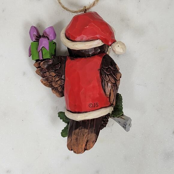 Jim Shore Heartwood Creek Santa Owl Ornament Hand Painted Holiday Christmas Tree - Picture 4 of 11